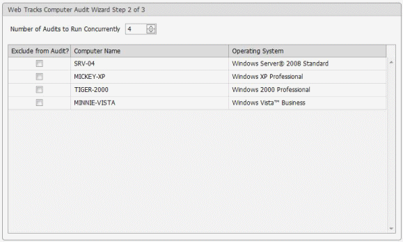 Audit Wizard Step 2 PC Audit Wizard Step 2