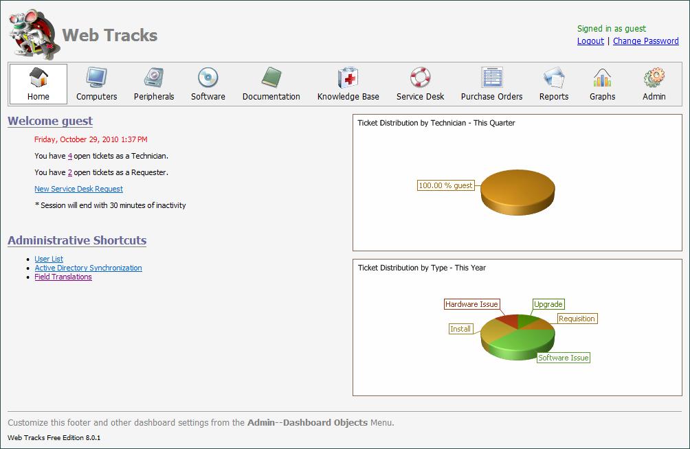 Browser based Help Desk, PC Inventory and Asset Management Software for IT